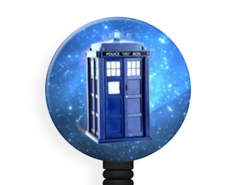Tardis - 1.5 Inch Button - Available in a Pin, Magnet or Badge Holder Reel - Flat Rate Shipping!