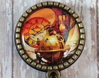 Steampunk Retractable Badge Holder -  See Pictures - Low Flat Rate Shipping in US - Great Gift Idea or Treat Yourself!