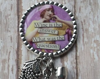 Fun Wine Themed Badge Reel - 9 Images To Choose From - See Pictures for Choices - Flat Rate Shipping in the US