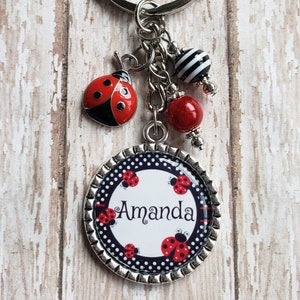 Personalized Ladybug Key Chain - Please Read Description - Great Gift Idea or Treat Yourself! Flat Rate Shipping in the US!