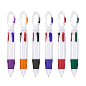 Funiverse 20 Bulk Multi-Colored Ink Shuttle Pen with Carabiner Clip  Assortment