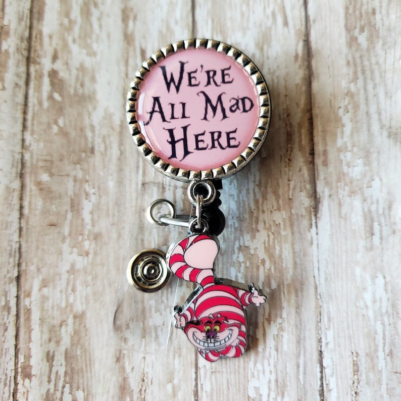 Retractable Badge Holder Pink 3 Different Charm Options See pics and Read Description Flat Rate Shipping in US image 7