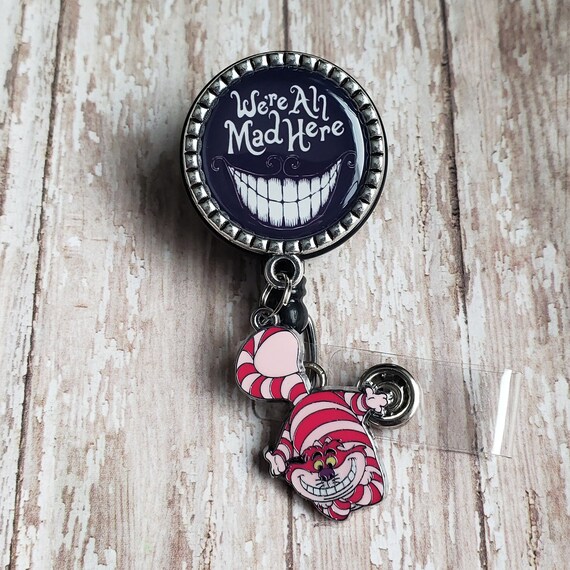 Retractable Badge Holder Smiling Cat 2 Charm Options Flat Rate Shipping in  the US 