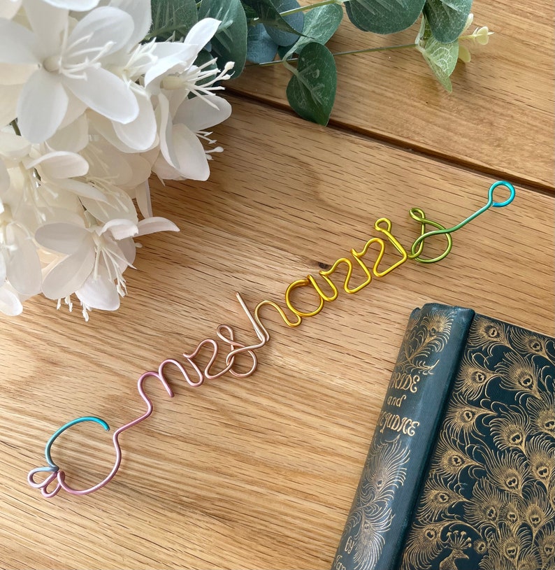 Teacher Name Bookmark Teacher Gift Thank You Gift Personalised Gift Birthday Gift image 3