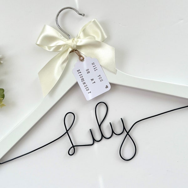 Bridesmaid Proposal Hanger - Personalised Hanger - Wedding Hanger - Flower Girl Hange - MULTIBUY AVAILABLE