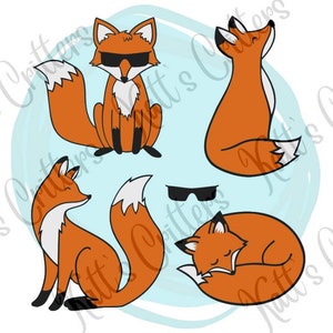 Fox bundle layered svg cut file