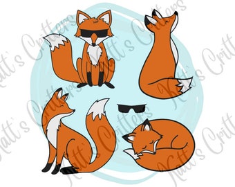 Fox bundle layered svg cut file
