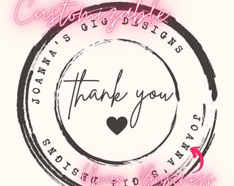 Customizable Small Business Sticker / Card - DIY Printable 2.5 in Round