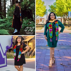 Personalizable Mexican Embroidery Graduation Stole