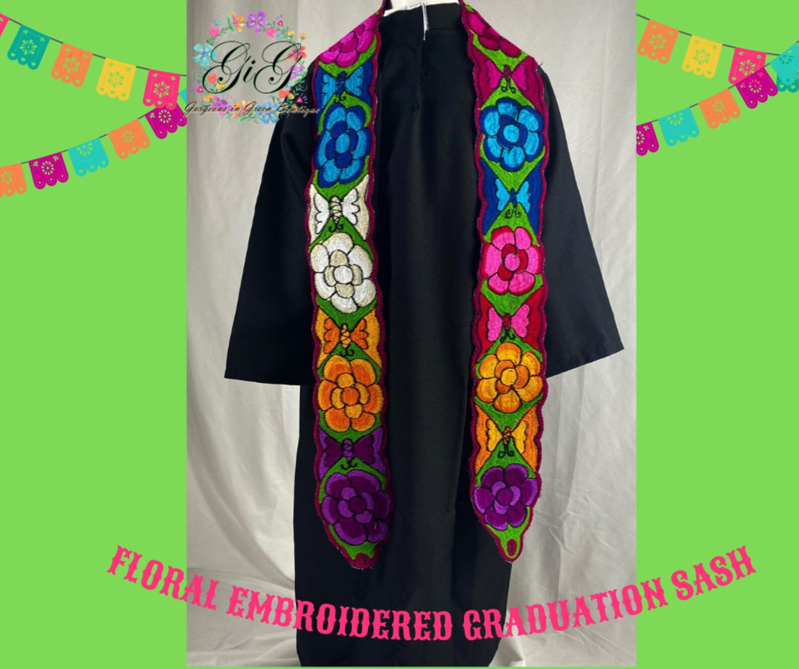 Embroidered Mexican Graduation Sash/stole Etsy