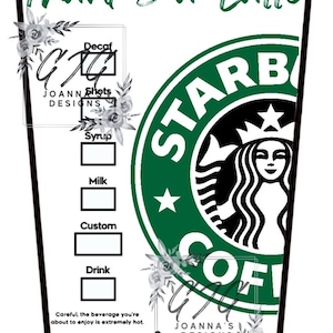 Thanks a Latte Kaffeetasse Shaped Tag / Karte - DIY Druckbar