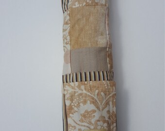 Radically ethical handmade YOGA MAT BAG.  Champagne Celebration, Natural   Micro