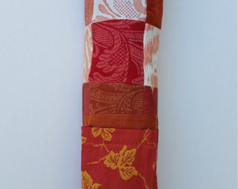 Radically ethical handmade YOGA MAT BAG.  Rising Flame Orange Micro size