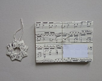 10 Briefumschläge Umschläge Kuverts + Origamistern Set Notenpapier Weihnachtspost Weihnachten