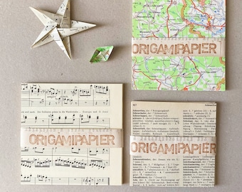 30 fogli di carta origami, carta origami, pagine di libri, enciclopedia, spartiti, spartiti, mappa atlante, vintage