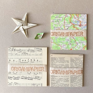 30 sheets origami-paper origami paper sheet music old book pages map atlas vintage