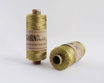 1 spool baker's twine gift ribbon cord thread in gold metallic 45m