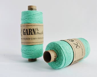 1 spool baker's twine cotton ribbon cotton thread in mint green 45m