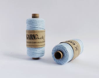 1 spool baker's twine cotton ribbon cotton thread in light blue 45m