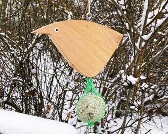 Meisenknödelhalter Futterstelle Vogelfutterspender Futterspender aus Holz Vogel Vögelchen Piepmatz