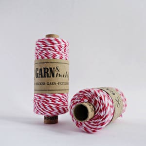 1 spool baker's twine cotton ribbon cotton thread in red white pink candy 45m