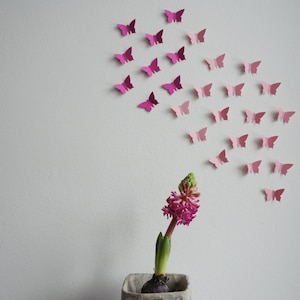 25 farfalle 3D in rosa decorazione murale adesivo da parete sciame di farfalle