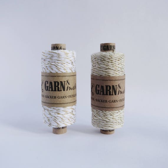 1 spool baker/'s twine in black and white 45m