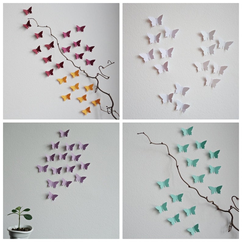 25 x 3D Schmetterlinge in bunt Wandschmuck Wanddeko Wandtattoo Schmetterlingsschwarm Bild 5