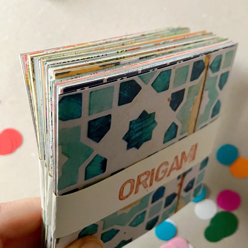 30 Blatt Origamipapier Origami Papier Buntpapier Designpapier Bastelpapier bunt gefärbt upcycling Bild 4