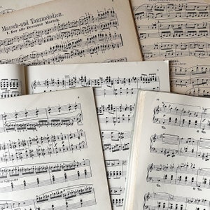 20 spartiti musicali, carta da musica, tecnica mista per scrapbooking, junk journal, smashbook, art journal, ephemera