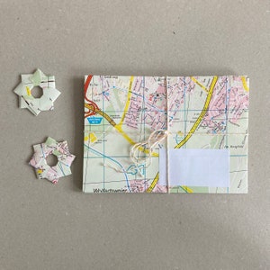8 enveloppes vintage enveloppes enveloppes + 2 étoiles origami set atlas de cartes plan de rue Karlsruhe