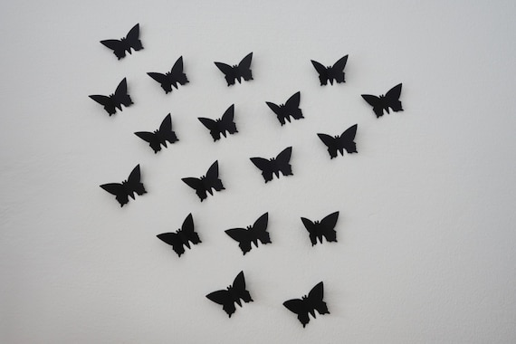 25 X 3D Butterflies in Black Wall Decoration Wall Tattoo - Etsy