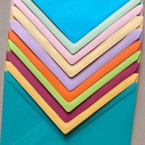 Pack de 5 enveloppes C5, enveloppes, sacs d'expédition pour lot d'enveloppes A5, arc-en-ciel pastel