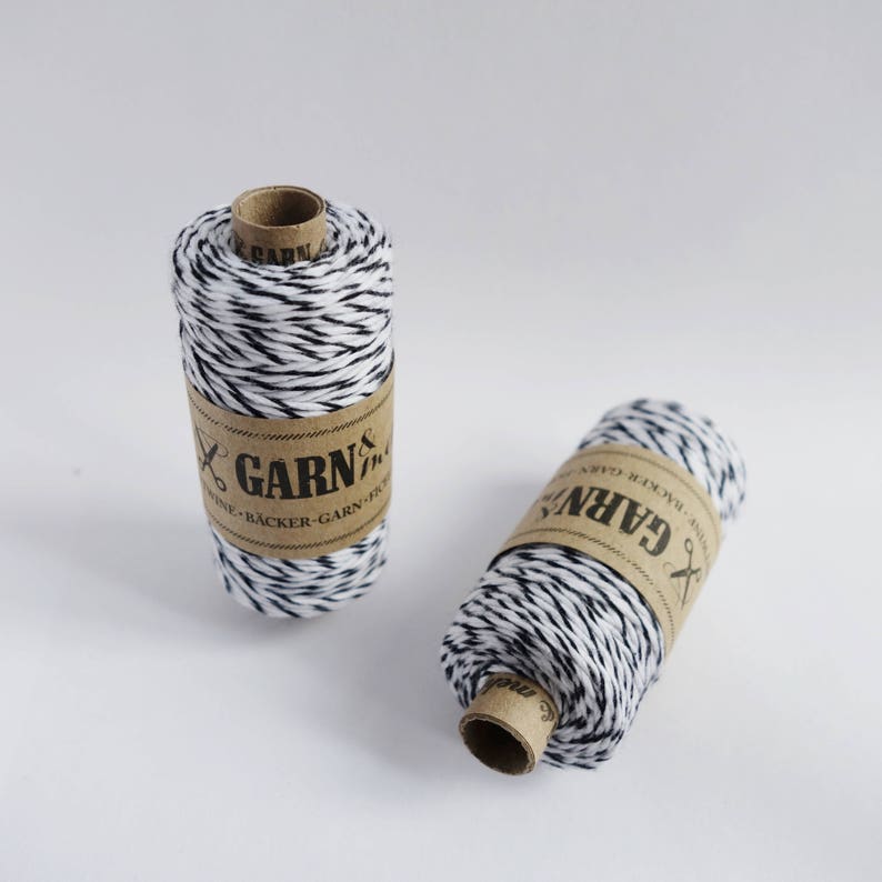 1 spool baker/'s twine in black and white 45m