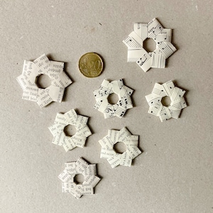5 piccole stelle di carta stelle origami stelle di Natale decorazioni per l'albero Decorazione natalizia realizzata con carta da musica o pagine di libro