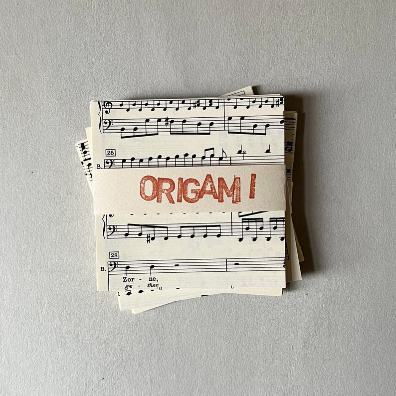 30 feuilles de papier origami papier origami pages de livre lexique musique papier partition atlas carte vintage Music 9x9