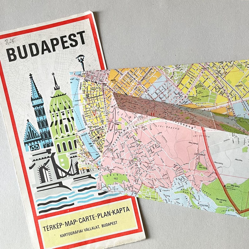 8 envelopes envelopes envelopes envelope origami star set atlas map Budapest Hungary image 2