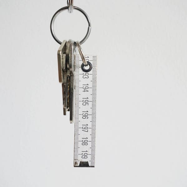 upcycling key chain from vintage folding yardstick inch rule ruler maale gift