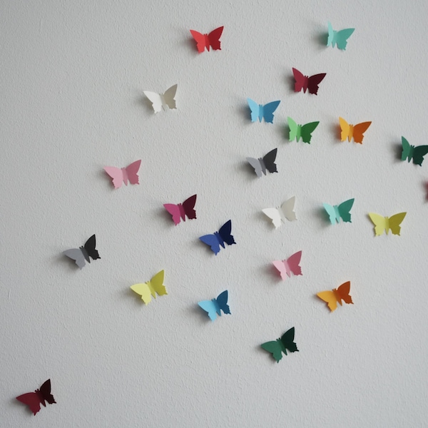 25 x 3D butterflies in colorful colored potpourri wall decoration wall tattoo butterflies swarm