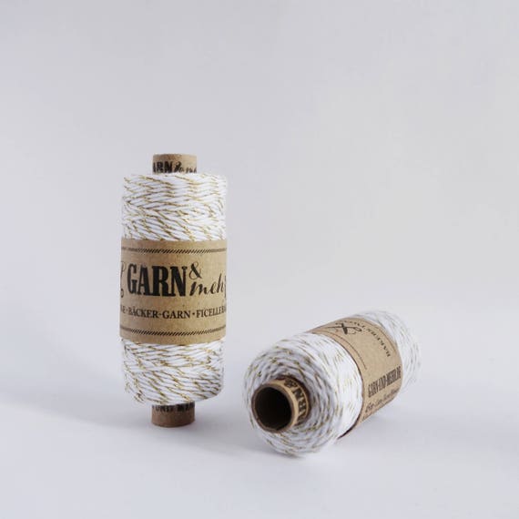 1 spool baker/'s twine in black and white 45m