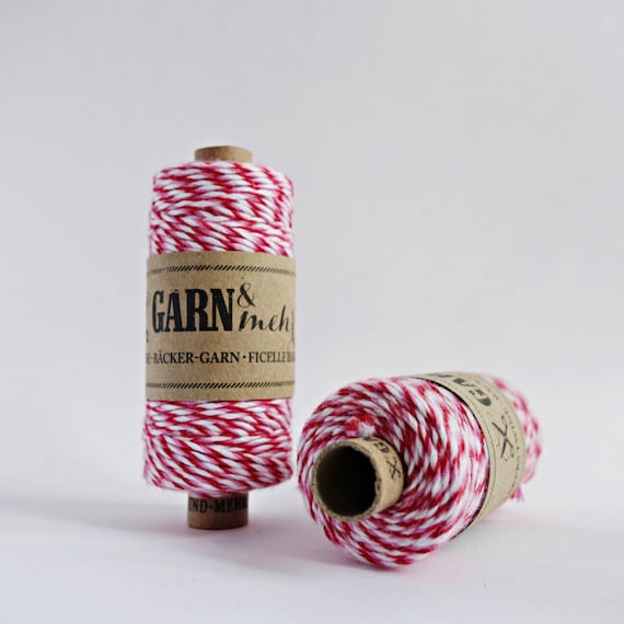 Bäckergarn Rot Weiß Pink | GARN & mehr | Geschenkband 45m | Bakers Twine Candy | DIY Garn | Scrapbooking | Geschenk verpacken