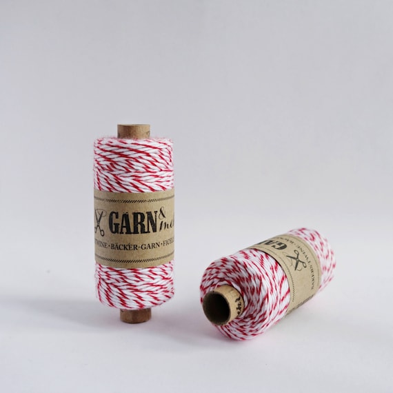Bäckergarn Rot Weiß | GARN & mehr | Geschenkband 45m | Bakers Twine Red White | DIY Garn | Scrapbooking | Geschenk verpacken
