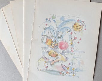 5 Vintage Children's Book Illustrations from the 1960s | Ephemera Pages for Junk Journal, Scrapbooking & Mixed Media | 18.5 × 27 cm