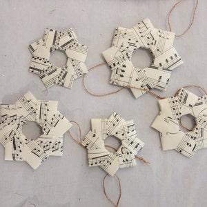 5 stars paper stars origami stars christmas tree decoration with copper twine