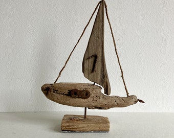 decorative sailing boat driftwood wood deco