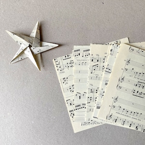 30 feuilles de papier origami papier origami pages de livre lexique musique papier partition atlas carte vintage image 2