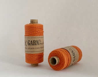 1 spool baker's twine cotton ribbon cotton thread in terracotta orange 45m