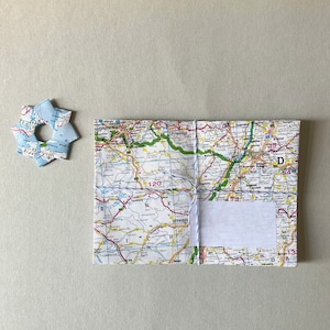 8 enveloppes + set d'étoiles en origami, carte atlas, carte de randonnée Allemagne