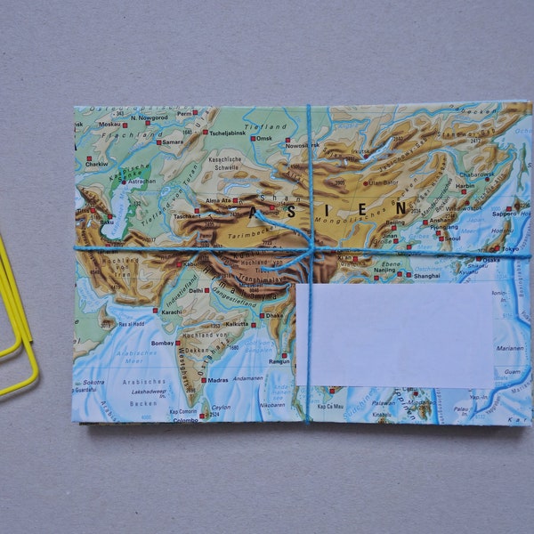 10 vintage Briefumschläge Kuverts Umschläge Briefpapier Set Atlas Schulatlas Weltkarte Landkarte