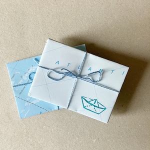 10 buste piccole mini buste buste buste blu barca atlante mare